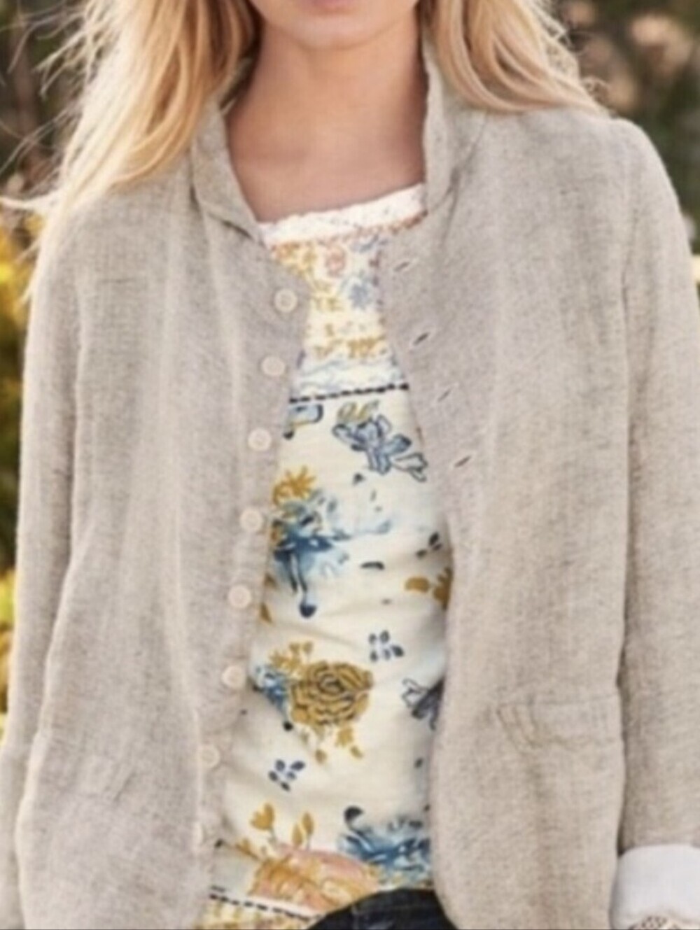 CP SHADES-"Dree" Linen/Cotton Jacket in Oak-Size Small